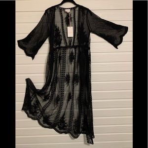 Long Lace Kimono Duster